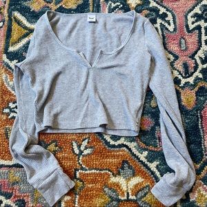 Aritzia TNA waffle crop top
